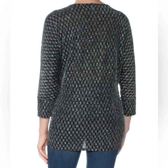 Alfanin Women's Black and White Metallic Top - Picture 3 of 7